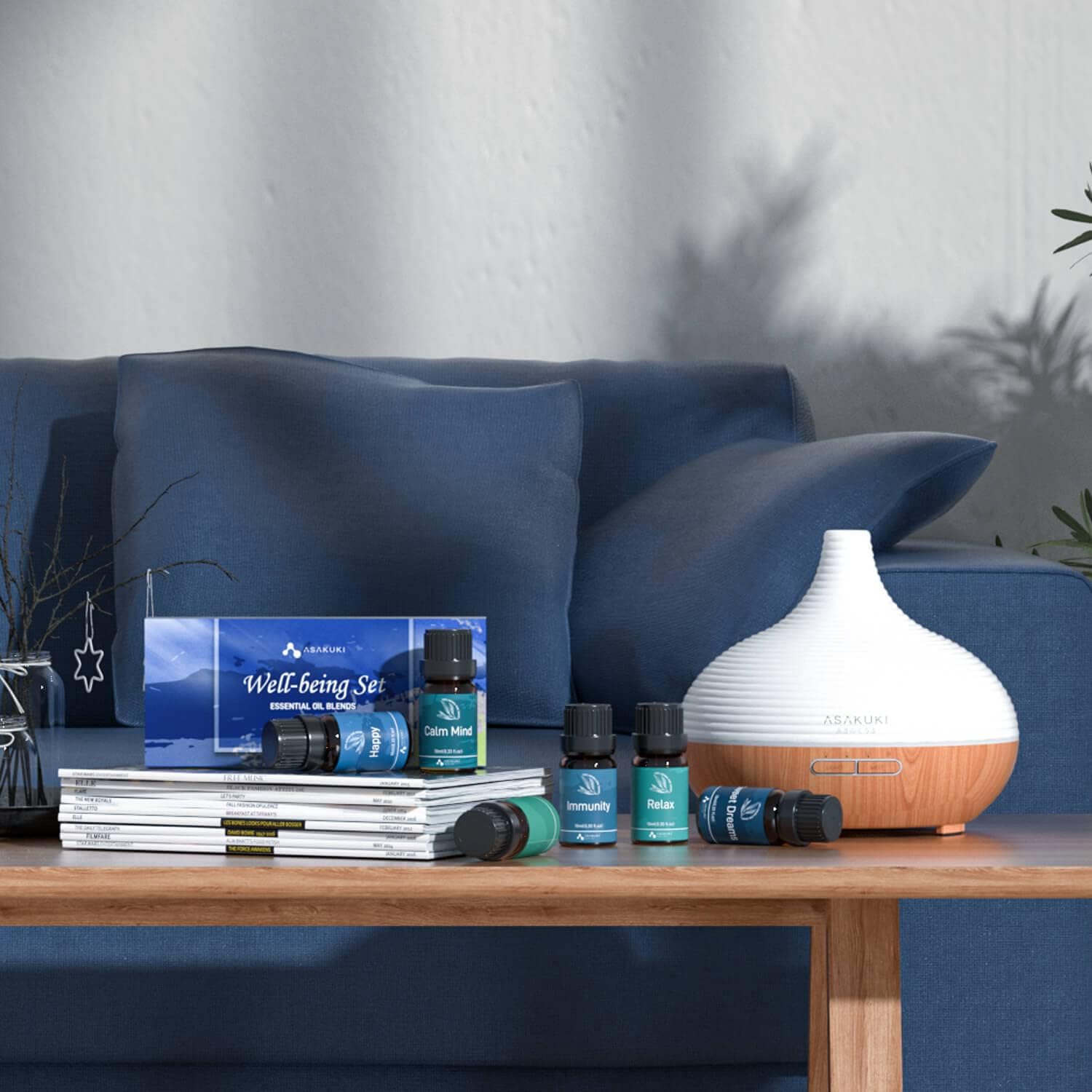 ASAKUKI Essential Oils, Well-Being Diffuser Oils Gift Set, 6x10ml - Image 6